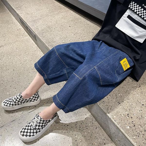 trousers boys' jeans korean children's fried street pants fashion brand middle school summer fashionable shorts loose capris, Blue
trousers boys' jeans korean children's fried street pants fashion brand middle school summer fashionable shorts loose capris, Blue
