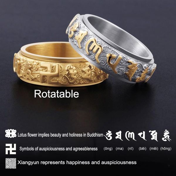 cluster rings 100% stainless steel jewelry buddhistic six words' mantra being old style for women men gift amulet lucky, Golden;silver
cluster rings 100% stainless steel jewelry buddhistic six words' mantra being old style for women men gift amulet lucky, Golden;silver