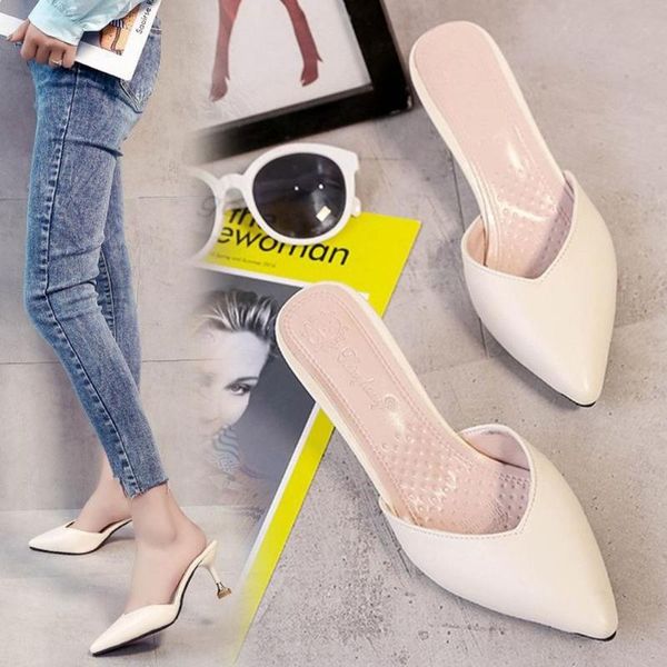 casual women slippers high heel thin heelpiece slipper pointed toe pu leather female outdoor shoes shallow ladies elegant, Black
casual women slippers high heel thin heelpiece slipper pointed toe pu leather female outdoor shoes shallow ladies elegant, Black