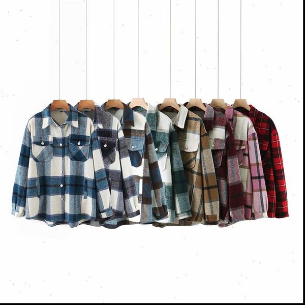 womens shirt streetwear women woolen thick shirts autumn fashion ladies plaid female chic oversize casual girls blouses, White
womens shirt streetwear women woolen thick shirts autumn fashion ladies plaid female chic oversize casual girls blouses, White