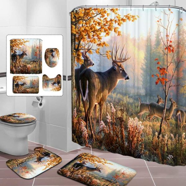 forest wild elk printing waterproof bathroom curtain set shower curtains non-slip pedestal rugs toilet lid cover bath mat
forest wild elk printing waterproof bathroom curtain set shower curtains non-slip pedestal rugs toilet lid cover bath mat