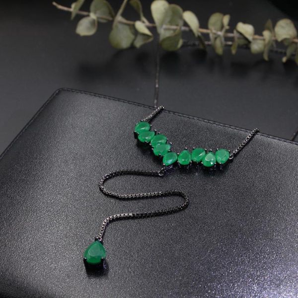 chains pendant turmalina necklace black plated fashion jewelry for women gift, Silver
chains pendant turmalina necklace black plated fashion jewelry for women gift, Silver