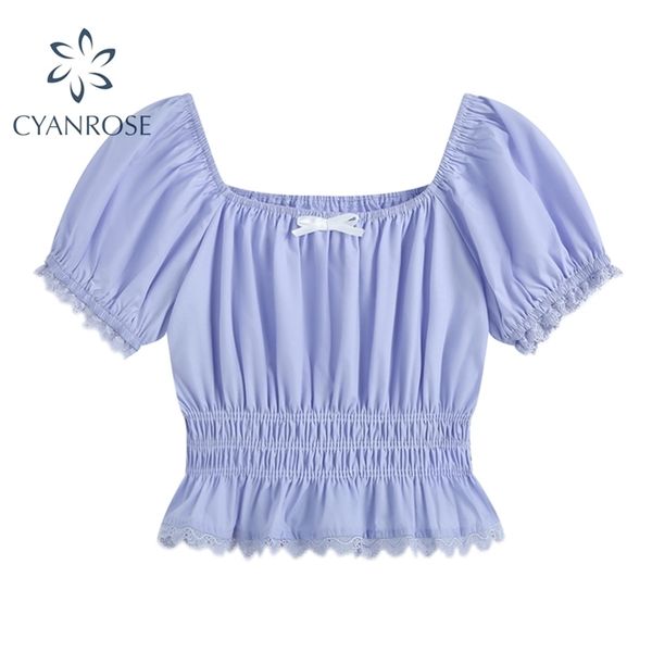 slim purple square collar crop blouses wrinkled retro summer short sleeve shirts lady fashion bow egirl elegant ol blusas 210515, White
slim purple square collar crop blouses wrinkled retro summer short sleeve shirts lady fashion bow egirl elegant ol blusas 210515, White