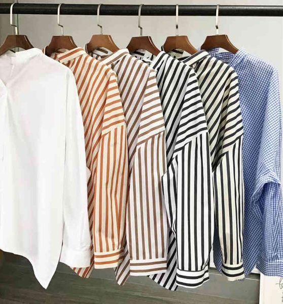 shirt 2021 early spring loose silhouette slanted placket single-breasted striped long sleeve h2f7, White
shirt 2021 early spring loose silhouette slanted placket single-breasted striped long sleeve h2f7, White