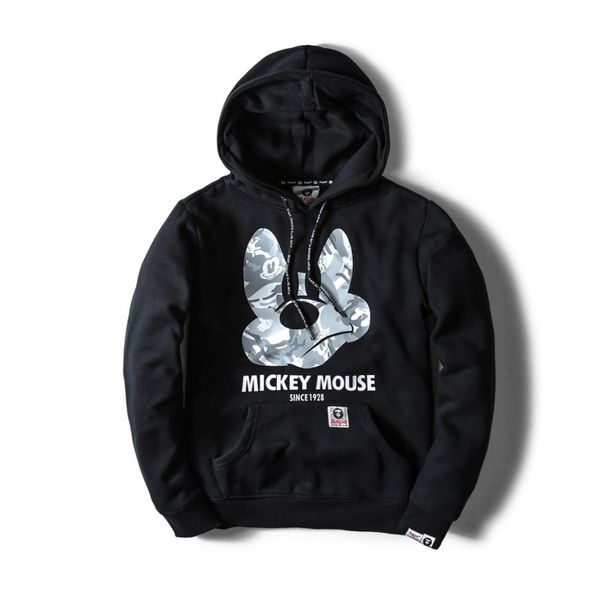 hip hop style men's printed sweater, Black