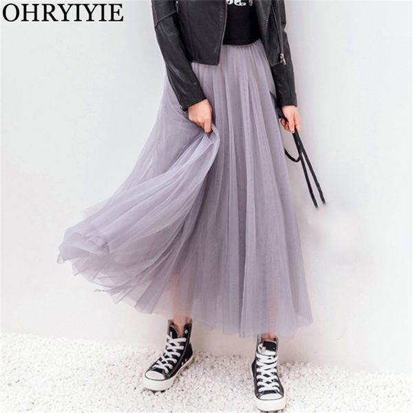 ohryiyie spring summer vintage tulle skirt women elastic high waist mesh skirts long pleated tutu female jupe longue 210619, Black
ohryiyie spring summer vintage tulle skirt women elastic high waist mesh skirts long pleated tutu female jupe longue 210619, Black