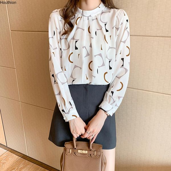 women's blouses & shirts houthion chiffon shirt slim long sleeve casual blouse fashion o-neck printing, White
women's blouses & shirts houthion chiffon shirt slim long sleeve casual blouse fashion o-neck printing, White