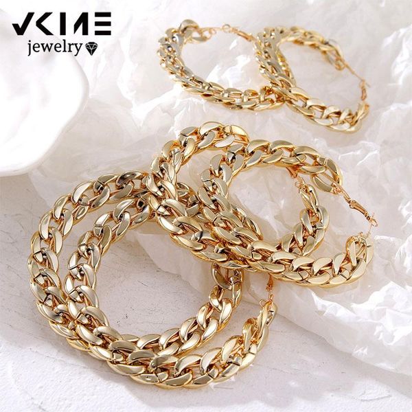 vintage trendy gold color large chain hoop earrings for women oversize exaggerated big round earring statement jewelry & huggie, Golden;silver
vintage trendy gold color large chain hoop earrings for women oversize exaggerated big round earring statement jewelry & huggie, Golden;silver