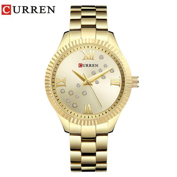 relogio feminino curren womens watches gold black quartz watch waterproof full steel ladies dress wristwatches, Slivery;brown
relogio feminino curren womens watches gold black quartz watch waterproof full steel ladies dress wristwatches, Slivery;brown