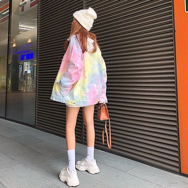 women's jackets 2021 autumn korean fashion tie dye color gradient denim coat loose long sleeve top, Black;brown
women's jackets 2021 autumn korean fashion tie dye color gradient denim coat loose long sleeve top, Black;brown