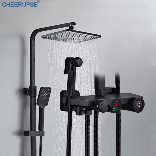 digital shower set bathroom wall mount thermostatic system square head spa rainfall faucet cold mixer brass bath sets
digital shower set bathroom wall mount thermostatic system square head spa rainfall faucet cold mixer brass bath sets