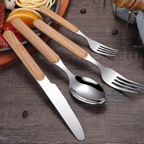 dinnerware sets 1 pc retro stainless steel tableware with wooden handle spoon knife fork cutlery for home kitchen utensils
dinnerware sets 1 pc retro stainless steel tableware with wooden handle spoon knife fork cutlery for home kitchen utensils