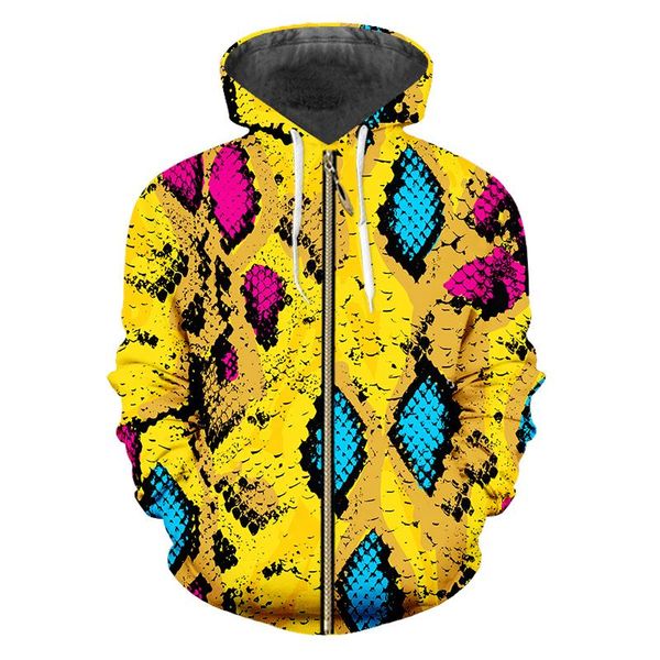 men's hoodies & sweatshirts colorful snake skin cool fashion 3d print zip up men harajuku hooded comfortable jacket oversized pullover, Black
men's hoodies & sweatshirts colorful snake skin cool fashion 3d print zip up men harajuku hooded comfortable jacket oversized pullover, Black