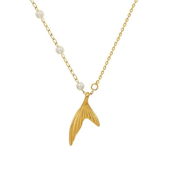 pendant necklaces luxury designs gold color fish tail for women simple thick stainless steel chain with imitation pearl jewelry, Silver
pendant necklaces luxury designs gold color fish tail for women simple thick stainless steel chain with imitation pearl jewelry, Silver