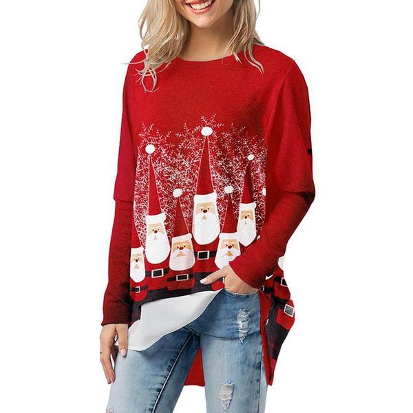women's t-shirt 2021 christmas women long sleeve shirts pullover ladies print round neck ropa mujer, White
women's t-shirt 2021 christmas women long sleeve shirts pullover ladies print round neck ropa mujer, White