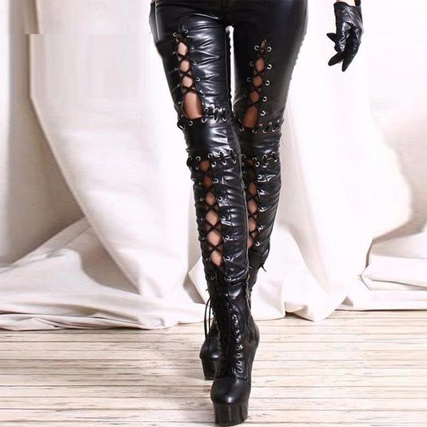 plus size black wetlook womens legging leather bandage exotic faux skinny lace up pantalon gothic pants
plus size black wetlook womens legging leather bandage exotic faux skinny lace up pantalon gothic pants