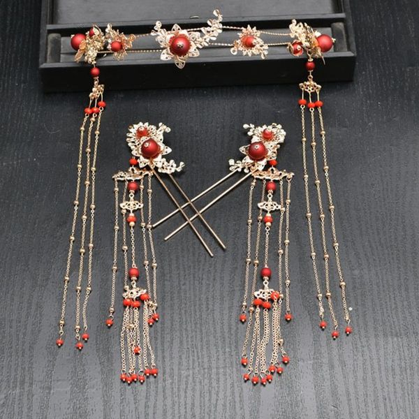 set bride retro chinese style hair ornaments tassel women wedding headdress earrings clips & barrettes, Golden;silver
set bride retro chinese style hair ornaments tassel women wedding headdress earrings clips & barrettes, Golden;silver