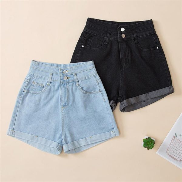 women's shorts super high waist denim spring and summer loose thin a-line pants womans short pol, White;black
women's shorts super high waist denim spring and summer loose thin a-line pants womans short pol, White;black