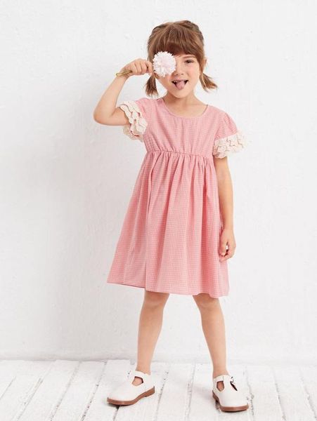 toddler girls plaid print eyelet embroidery layered sleeve button back dress she, Red;yellow
toddler girls plaid print eyelet embroidery layered sleeve button back dress she, Red;yellow