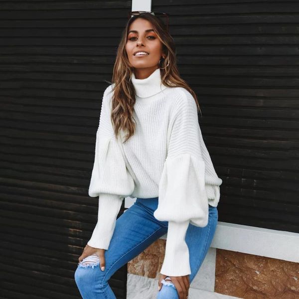 women's sweaters women fashion loose sweater lantern sleeve turtleneck pullovers spring autumn solid, White;black
women's sweaters women fashion loose sweater lantern sleeve turtleneck pullovers spring autumn solid, White;black
