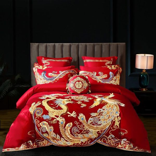luxury gold dragon phoenix embroidery red chinese wedding egyptian cotton bedding set duvet cover bed sheet bedspread pillowcase sets
luxury gold dragon phoenix embroidery red chinese wedding egyptian cotton bedding set duvet cover bed sheet bedspread pillowcase sets