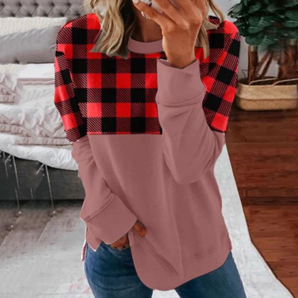 women's hoodies & sweatshirts 2021 sweatshirt red plaid patchwork pullovers for women long sleeve round collar loose ladies fall clothi, Black
women's hoodies & sweatshirts 2021 sweatshirt red plaid patchwork pullovers for women long sleeve round collar loose ladies fall clothi, Black
