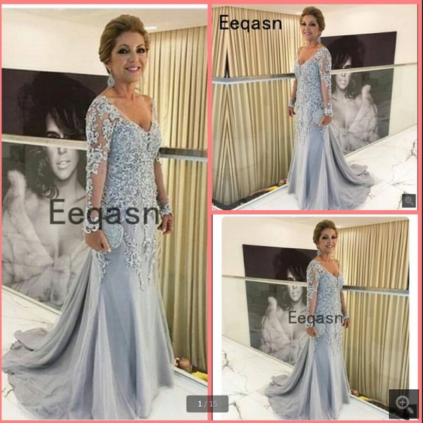 robe de soiree 2021 silver tulle mermaid prom dresses deep v neck long sleeve lace appliques beaded party dress court train formal evening g, Black
robe de soiree 2021 silver tulle mermaid prom dresses deep v neck long sleeve lace appliques beaded party dress court train formal evening g, Black