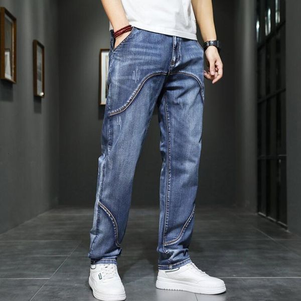 men's jeans fashion men's jeans, and loose large size straight stretch jeans, Blue
men's jeans fashion men's jeans, and loose large size straight stretch jeans, Blue