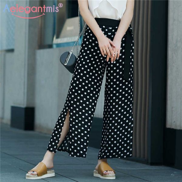 aelegantmis chiffon high waist pants women belted ankle-length office lady vintage dot wide leg pants split trousers 210607, Black;white
aelegantmis chiffon high waist pants women belted ankle-length office lady vintage dot wide leg pants split trousers 210607, Black;white