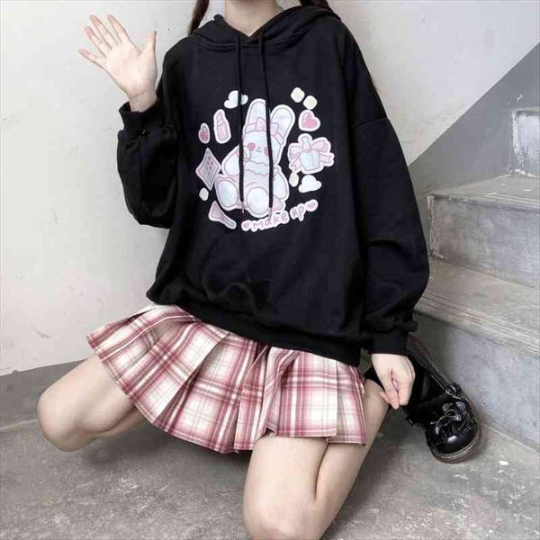 cute rabbit cartoon print long sleeve loose hoodies women streetwear pullover sweatshirt autumn pocket vintage punk hip hop, Black
cute rabbit cartoon print long sleeve loose hoodies women streetwear pullover sweatshirt autumn pocket vintage punk hip hop, Black