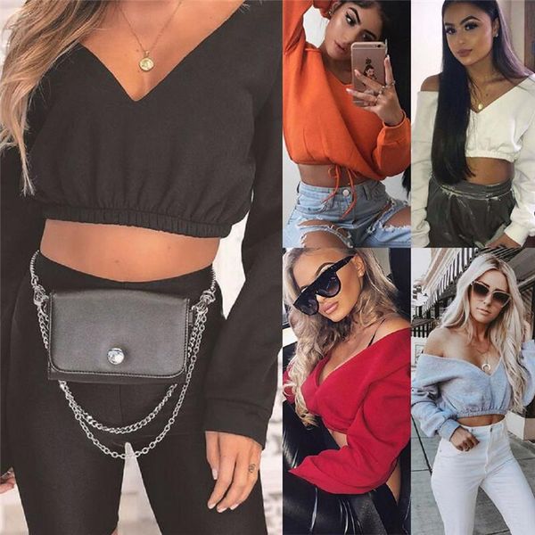 spring & autumn women long sleeve deep-v neck off shoulder shirt blouse casual women's blouses shirts, White
spring & autumn women long sleeve deep-v neck off shoulder shirt blouse casual women's blouses shirts, White