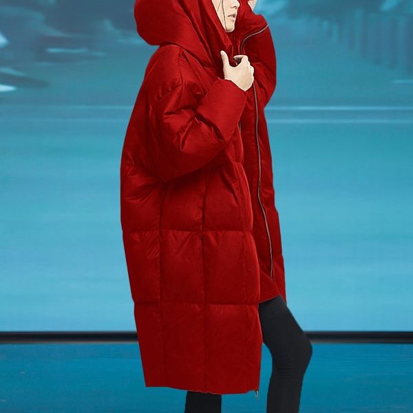 white duck down hooded jacket women's high-end benmingnian red medium long 2021 new slim fit, Black
white duck down hooded jacket women's high-end benmingnian red medium long 2021 new slim fit, Black