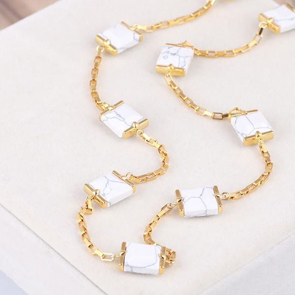 women natural stone chain necklace balck and white gemstone choker chains, Silver
women natural stone chain necklace balck and white gemstone choker chains, Silver