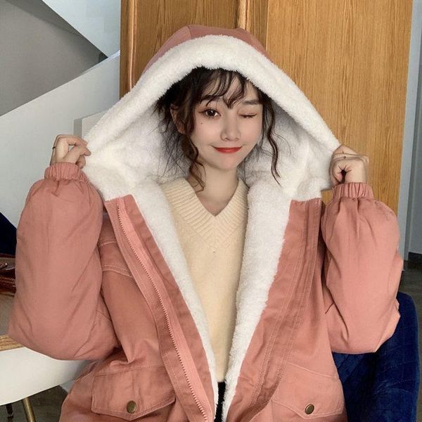 women's jackets cotton-padded jacket plus velvet thickening korean style loose wild student harajuku winter, Black;brown
women's jackets cotton-padded jacket plus velvet thickening korean style loose wild student harajuku winter, Black;brown