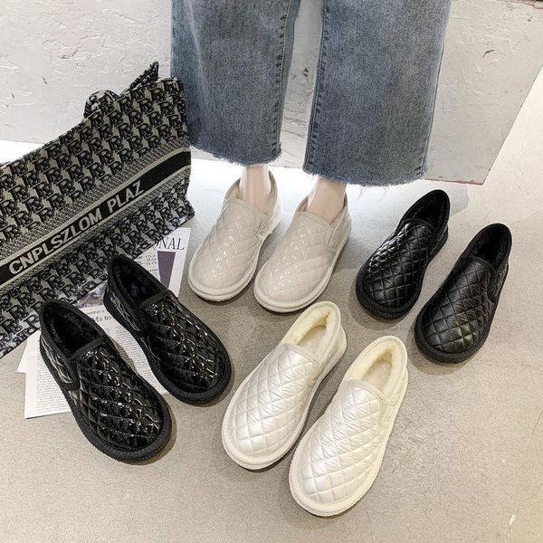 boots classics plaid patent leather waterproof loafers women winter warm velvet slip on flat shoes casual fashion platform snow, Black
boots classics plaid patent leather waterproof loafers women winter warm velvet slip on flat shoes casual fashion platform snow, Black