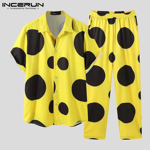 men's tracksuits incerun men casual sets polka dot print streetwear lapel short sleeve shirt elastic waist pants 2021 fashion suits 2 p, Gray
men's tracksuits incerun men casual sets polka dot print streetwear lapel short sleeve shirt elastic waist pants 2021 fashion suits 2 p, Gray