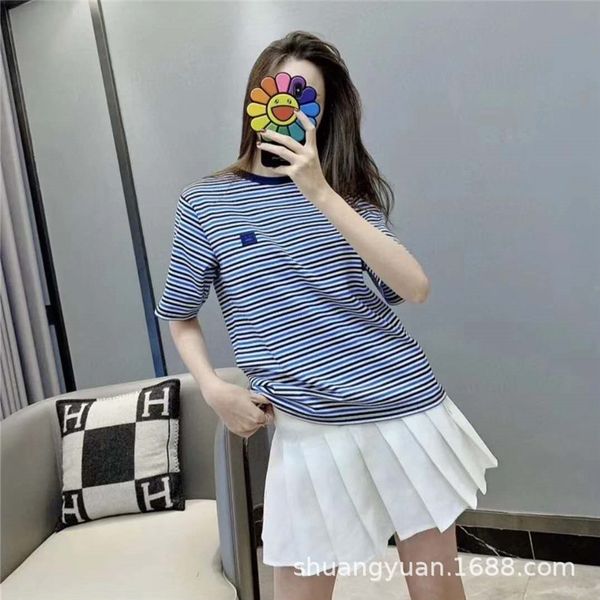 new ins fashion brand women's clothing in autumn 2020 ac embroidery smile face round neck stripe cotton versatile t-shirt for women, White
new ins fashion brand women's clothing in autumn 2020 ac embroidery smile face round neck stripe cotton versatile t-shirt for women, White