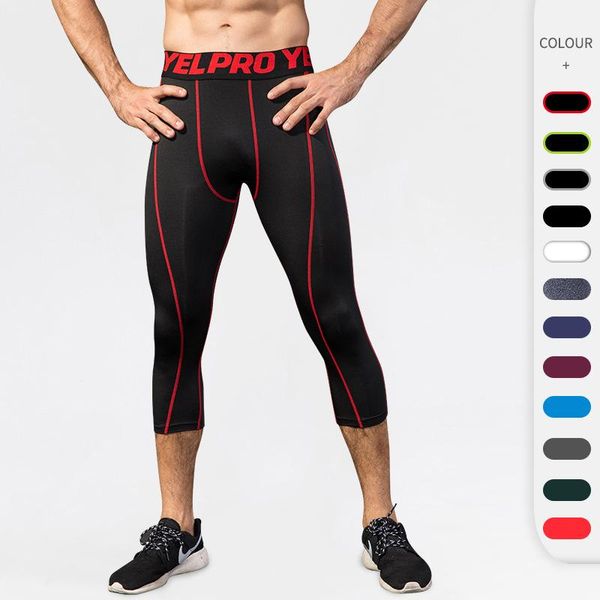 running pants mens tightsfitness training tights quick dry breathable men gym compression cropped trousers, Black;blue
running pants mens tightsfitness training tights quick dry breathable men gym compression cropped trousers, Black;blue