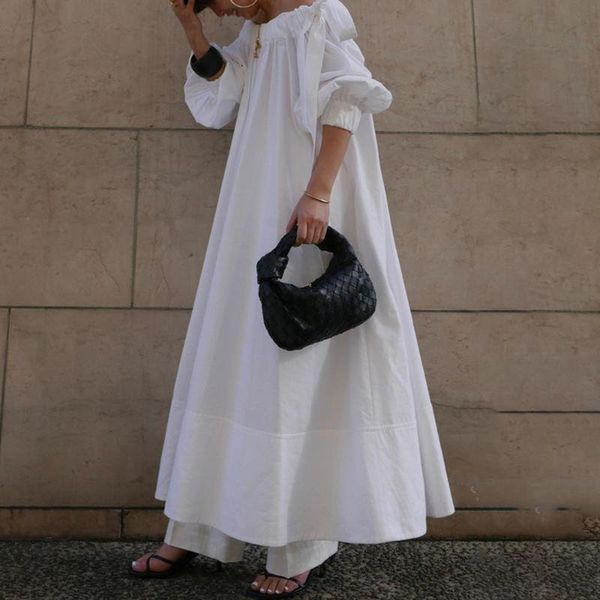 casual dresses off shoulder dress long-sleeved maxi length ladies fashion a-line dressing pullover plain 2021 style white color vestidos, Black;gray
casual dresses off shoulder dress long-sleeved maxi length ladies fashion a-line dressing pullover plain 2021 style white color vestidos, Black;gray