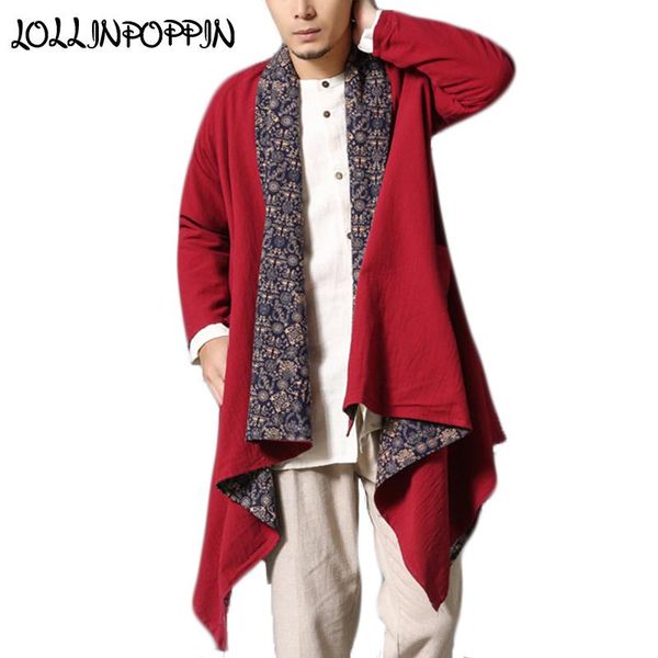 men's jackets reversible mens printed linen jacket open placket scarf collar & cotton man chinese style bohemian coat asymmetric bottom, Black;brown
men's jackets reversible mens printed linen jacket open placket scarf collar & cotton man chinese style bohemian coat asymmetric bottom, Black;brown