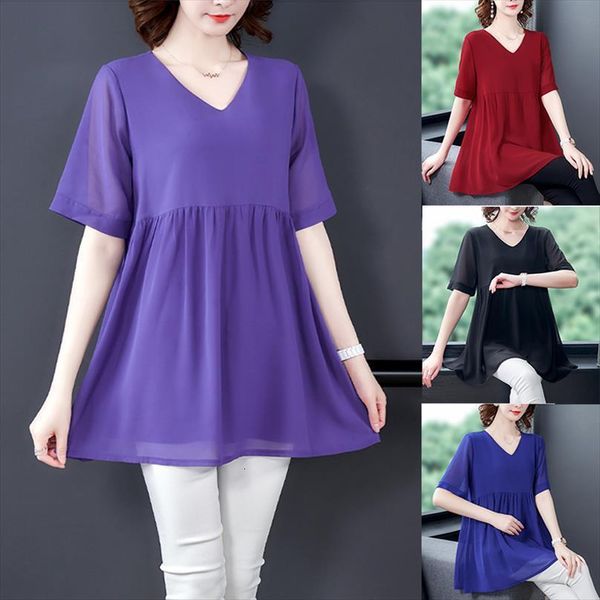 summer chiffon short sleeve casual womens shirt loose blusas plus size 5xl clothing, White
summer chiffon short sleeve casual womens shirt loose blusas plus size 5xl clothing, White