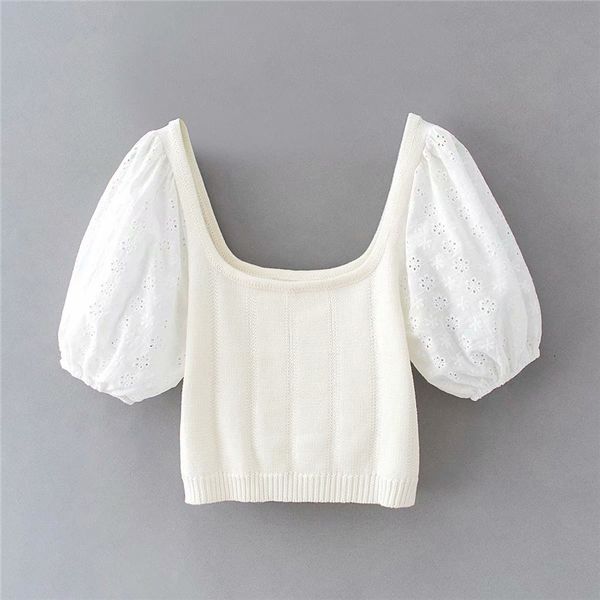 women's blouses & shirts women casual knitted pacthwork za short shirts female summer floral hollow out sleeve white knit blo
women's blouses & shirts women casual knitted pacthwork za short shirts female summer floral hollow out sleeve white knit blo