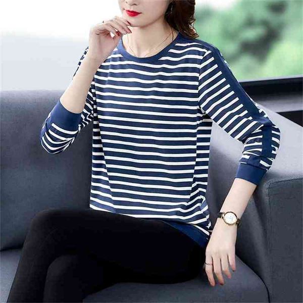 wwenn long sleeve t shirt women cotton striped splicing t- korean woman clothes plus size tshirt tee femme 210507, White
wwenn long sleeve t shirt women cotton striped splicing t- korean woman clothes plus size tshirt tee femme 210507, White