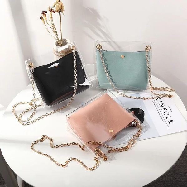 waist bags women transparent bucket bag clear pvc jelly small shoulder female chain crossbody messenger 2021 design luxury handbag
waist bags women transparent bucket bag clear pvc jelly small shoulder female chain crossbody messenger 2021 design luxury handbag