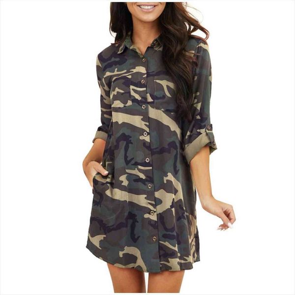 camouflage print v neck womens dresses long sleeve comfy pockets casual loose winter warm femme vestido de mulher, Black;gray
camouflage print v neck womens dresses long sleeve comfy pockets casual loose winter warm femme vestido de mulher, Black;gray