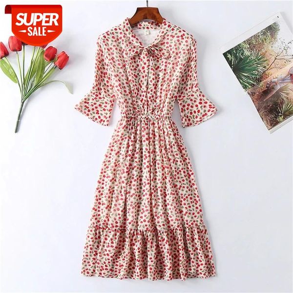 Spring Summer Chiffon Dress Women Knee Length Flare Sleeve Print Dresses Sweet Bow Slim Dot Flower Short Sleeve Women Dress #OW3d, White;black
Spring Summer Chiffon Dress Women Knee Length Flare Sleeve Print Dresses Sweet Bow Slim Dot Flower Short Sleeve Women Dress #OW3d, White;black