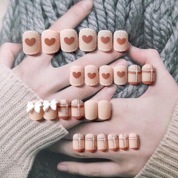 false nails 24pcs love heart printed nail patch glue type removable short paragraph fashion manicure save time, Red;gold
false nails 24pcs love heart printed nail patch glue type removable short paragraph fashion manicure save time, Red;gold