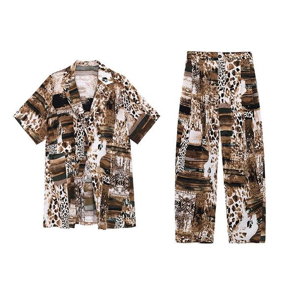 women's two piece pants european short sleeve shirt and 2 outfits women 2021 summer thin wide-legged loose fitting print casual sets, White
women's two piece pants european short sleeve shirt and 2 outfits women 2021 summer thin wide-legged loose fitting print casual sets, White