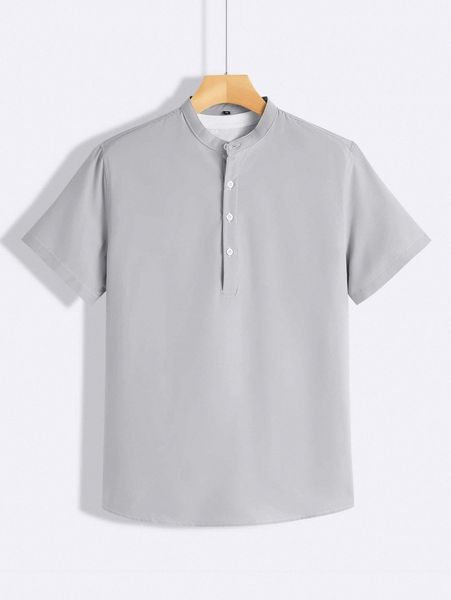men half button shirt without tee i1dd#, White;black
