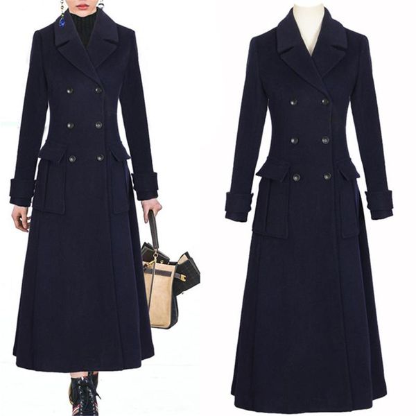 women's wool & blends stylish 2021 designer coat double breasted lapel pure elegant blue long female outerwear 1144, Black
women's wool & blends stylish 2021 designer coat double breasted lapel pure elegant blue long female outerwear 1144, Black